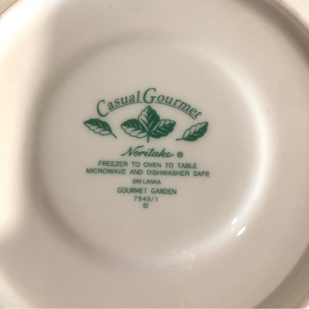 Noritake Casual Gourmet Garden Set of 4 Saucers 7940/1 6.5” Green Leaf Design - Picture 10 of 12